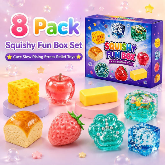 8-Piece Set Mystery Box, Blind Box Malt Sugar, Creative Slow-Return Squishy, Party Gift, 8 Stress Relief