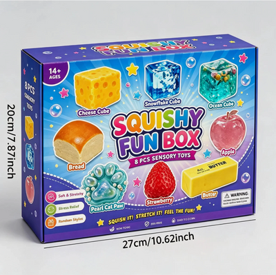 8-Piece Set Mystery Box, Blind Box Malt Sugar, Creative Slow-Return Squishy, Party Gift, 8 Stress Relief